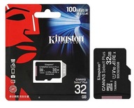 KARTA PAMIĘCI KINGSTON CANVAS microSD SDCS 32GB 100mb/s Klasa 10 U1 A1 V10