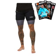 GYMBEAM MĘSKIE SZORTY ELASTYCZNE TRENINGOWE NA SIŁOWNIĘ 2IN1 BLACK GREY L