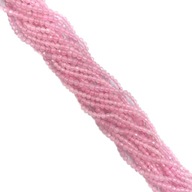 Kremeň ružový fazetová guľa 3,4 mm prírodná šnúra 125 ks.