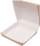 ECO papierová krabička hnedo-biela BURGER 14.5x14.5x8cm - 100ks.