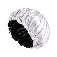 Čiapka na spanie 36 cm elastická čiapka na spanie pre dlhé rovné vlasy, biela