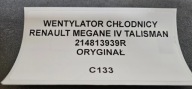 ventilátor chladiče RENAULT MEGANE IV TALISMAN