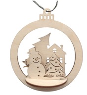 Veľká Vianočná Guľa 3D Drevený betlehem na vianočný stromček Mikuláš Vianočný stromček