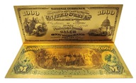 1000 DOLÁROV 1875 USA Unikátna pozlátená zberateľská bankovka