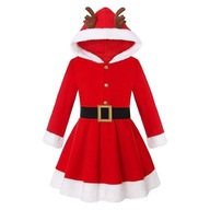 Elk Christmas Dress Bluza z kapturem Stroje świąteczne Kostium świąteczny C
