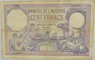 10.fu.Algieria, 100 Franków 1936 rzadki, St.3/3+