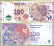 ARGENTÍNA 100 PESOS ND 2012 P-358c UNC EVA PERON AA