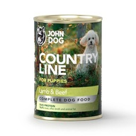 JOHN DOG PUPPY COUNTRY LINE JAGNIĘCINA Z WOŁOWINĄ MOKRA KARMA DLA PSÓW 400g