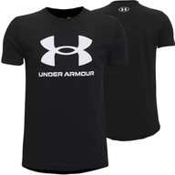 KOSZULKA UNDER ARMOUR SPORTOWY T-SHIRT DZIECIĘCY Z NADRUKIEM LOGO r. 140