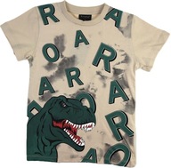 BAWEŁNIANA KOSZULKA NA LATO BLUZKA T-SHIRT DINOZAUR T-REX 110 H20