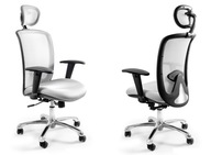 Krzesło Biurowe EXPANDER Białe Obrotowe Siatka Ergonomiczne