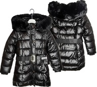 Płaszcz dziewczęcy zimowy G12050 czarny 134.