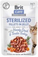 Brit Care Cat Filety w galaretce dla kotów sterylizowanych z kaczką i indyk