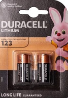 2x BATERIA LITOWA 3V DURACELL CR123 A DL 123 BL2