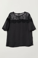 H&M satynowy top z koronka bluzka 34 36 F150