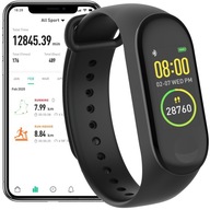 Smartband Zegarek damski męski opaska sportowa Fitband krokomierz czarny