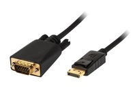 KABEL ADAPTER KONWERTER PRZEJŚCIÓWKA DISPLAY PORT - VGA D-SUB PRZEWÓD 1,8M