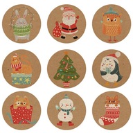 Naklejki świąteczne Pieczęć Etykiety prezentowe 20 arkuszy