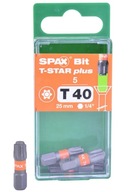 SPAX BIT BITY TORX45 KOŃCÓWKA T-STAR PLUS T40 4SZT