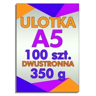 Ulotka A5 100 szt. dwustronna, Papier Kreda 350g