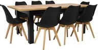 Rozkładany stół do JADALNI SALONU i 8 krzeseł LOFT