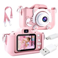 Digitálny fotoaparát CoolStaff Digitálny fotoaparát Mačiatko pre deti ružový