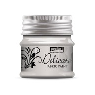 PENTART DELICATE Farba do tkanin metaliczna 50ml Srebro