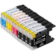 10× Atrament AQMI Tusz-LC-1240-do-drukarki-LC-1280-LC1240-x10 pre Brother čierna (black), červená (magenta), modrá (cyan), žltá (yellow)