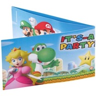 Zaproszenia papierowe z kopertami Amscan Super Mario Urodziny
