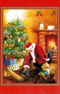 Pocztówka Boże Narodzenie Święty Mikołaj