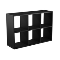 Regál otvorený, kocka, polica do obývačky pevná 2x3 čierna