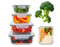 ÉLELMISZER ÜVEG TARTÁLY KÉSZLET 4db-os HŐÁLLÓ ALTOM TARTÁLYOK