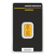 2g złota Sztabka Argor-Heraeus SA próba 999,9 LBMA Szwajcaria NOWA MENNICZA