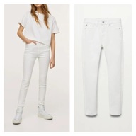 MANGO elastyczne jeansy skinny białe dla szczupłej dziewczynki XXS 140/146