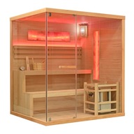 SAUNA SUCHA FIŃSKA Z PIECEM HARVIA 8KW I KAMIENIEM SOLNYM 175X140X190CM