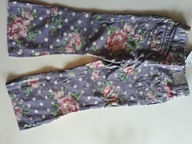 next spodnie sztruksy fiolet kwiaty 12-18 miesięcy 86cm