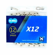 Łańcuch rowerowy KMC X12 12 rzędowy 126 ogniw SREBRNY BOX + SPINKA