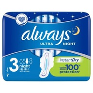Always Ultra Night, podpaski ze skrzydełkami, 7 sztuk, E- Namex