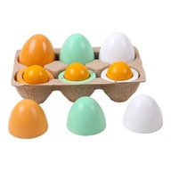 6 sztuk drewniane jajka klasyczne gotowanie kuchnia gra jedzenie zabawki wczesna edukacja