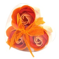 Kvety Mydlane Flower Box srdce - 3 orange roses
