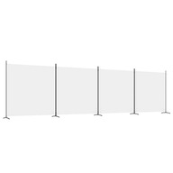 Paraván 4-panelový, biely, 698x180 cm, látka