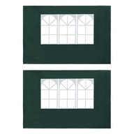 Ścianki boczne do namiotu, 2 szt., z oknem, PE, zielone