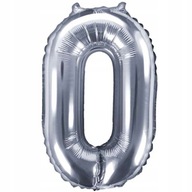 Fóliový balón číslica 0 strieborná metalická 35cm 1ks