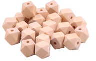 Korale geometryczne HEKS drewniane DIY rękodzieło 10mm 50szt
