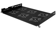 RACK Professional fix polc 1U 19" 300 mm fekete StalFlex