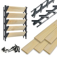 Mozgatható deszkák Fenyő 5 db Shutters rendszer HDPE Terasz redőnyök Grafit