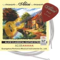 AC106 Hard Struny do gitary klasycznej twardy naciąg .0285-.044 Alice