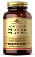 Solgar Komplex vitamínov B a vitamínu C 100 tabliet B1 B2 B6 B12