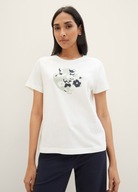 Tom Tailor T-shirt With A Print - Washed White