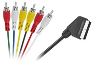 Kabel Przewód SCART Euro 6xRCA 2,5m AV Audio Video